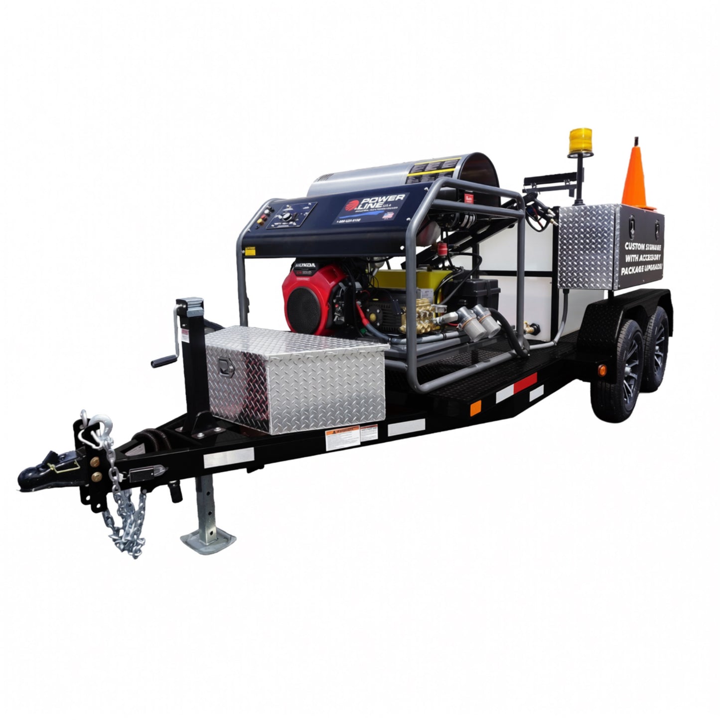 Honda GX690 Loaded Package Pressure Wash Trailer Tandem Axle