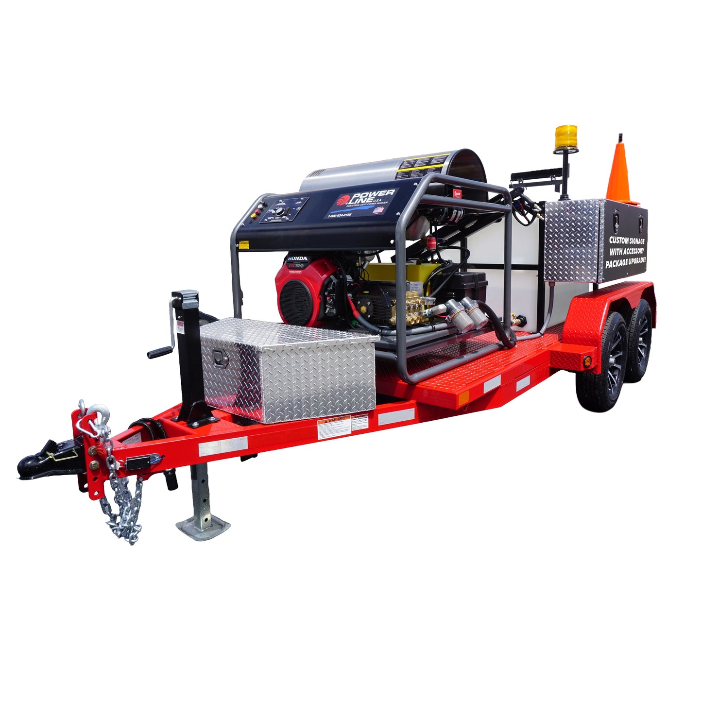 Honda GX690 Loaded Package Pressure Wash Trailer Tandem Axle
