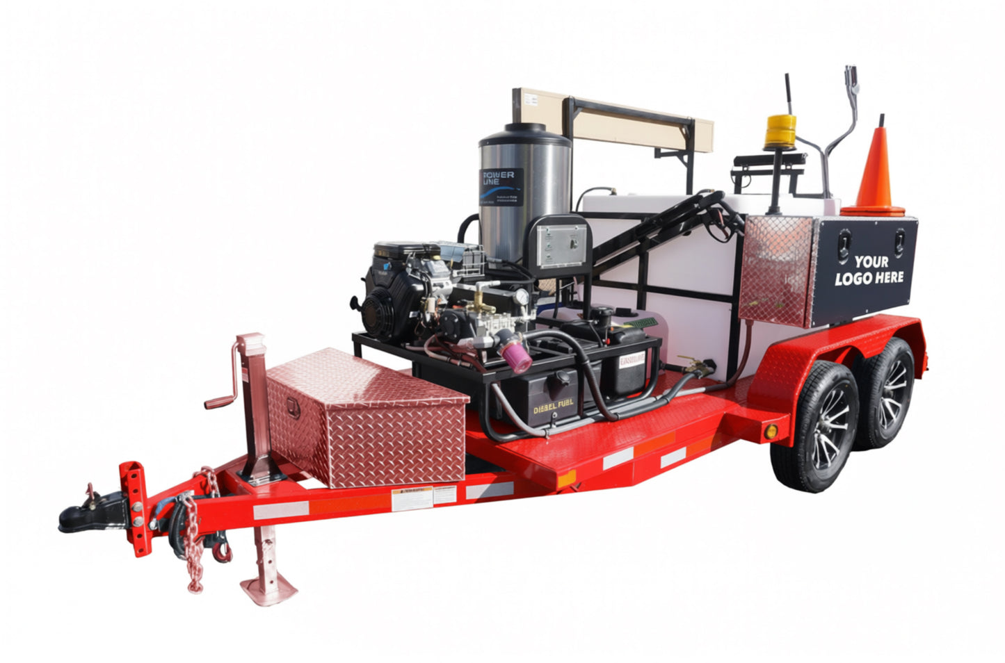 Starter Fully Loaded w/ Branding Package Pressure Wash Trailer Tandem Axle
