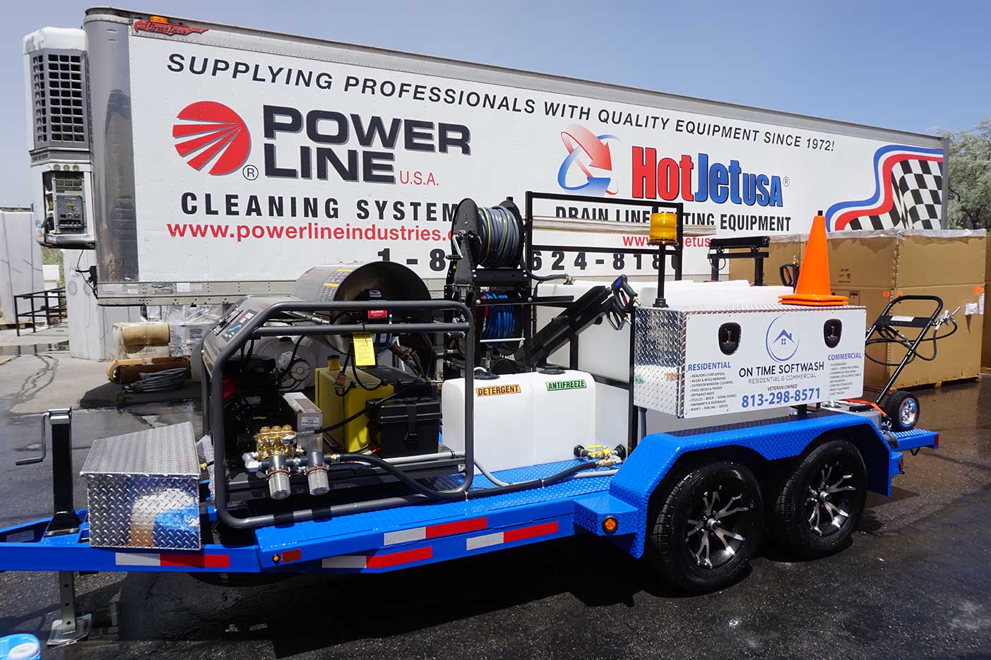 Honda GX690 Pressure Wash Trailer with Soft Wash System - Tandem Axle