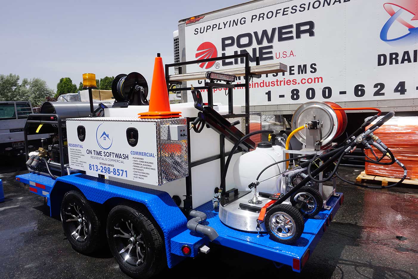 Honda GX690 Pressure Wash Trailer with Soft Wash System - Tandem Axle