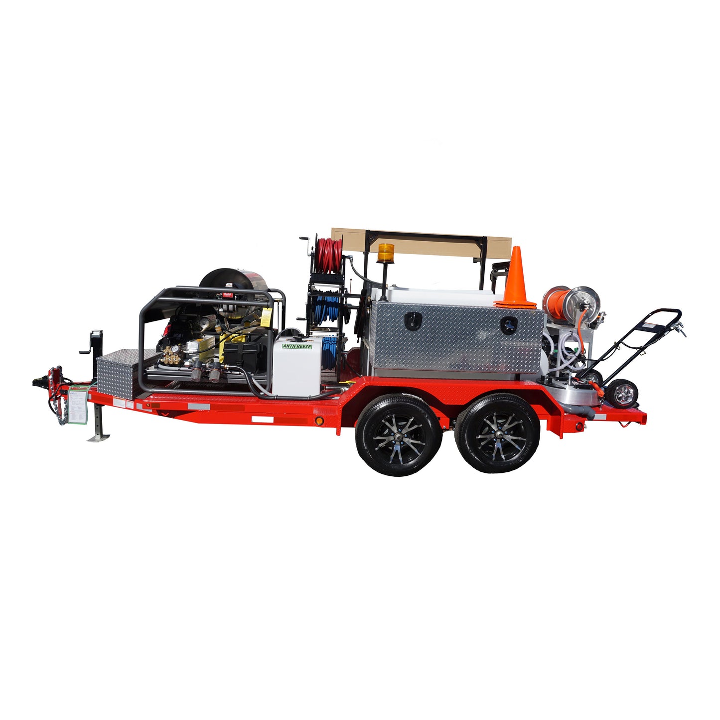 Honda GX690 Pressure Wash Trailer with Soft Wash System - Tandem Axle